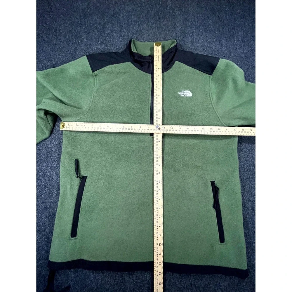 The North Face Alpine Polartec Jacket Mens Medium Olive Green Fleece Quarter Zip